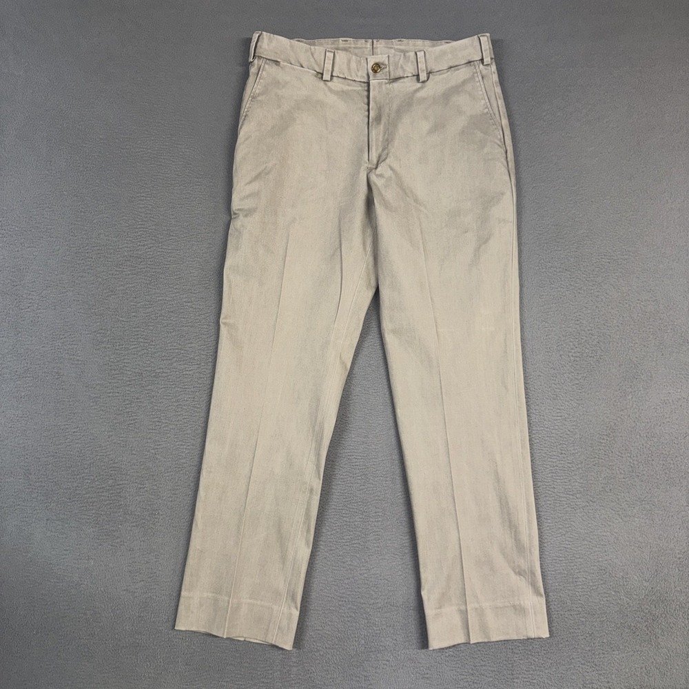 Bills Khakis Pants Mens 34x30 Brown Straight Fit M3 Flat Front Tencel Blend USA